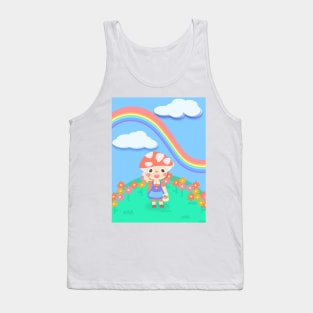 Fongy hongo kawaii infantil en el jardin Tank Top